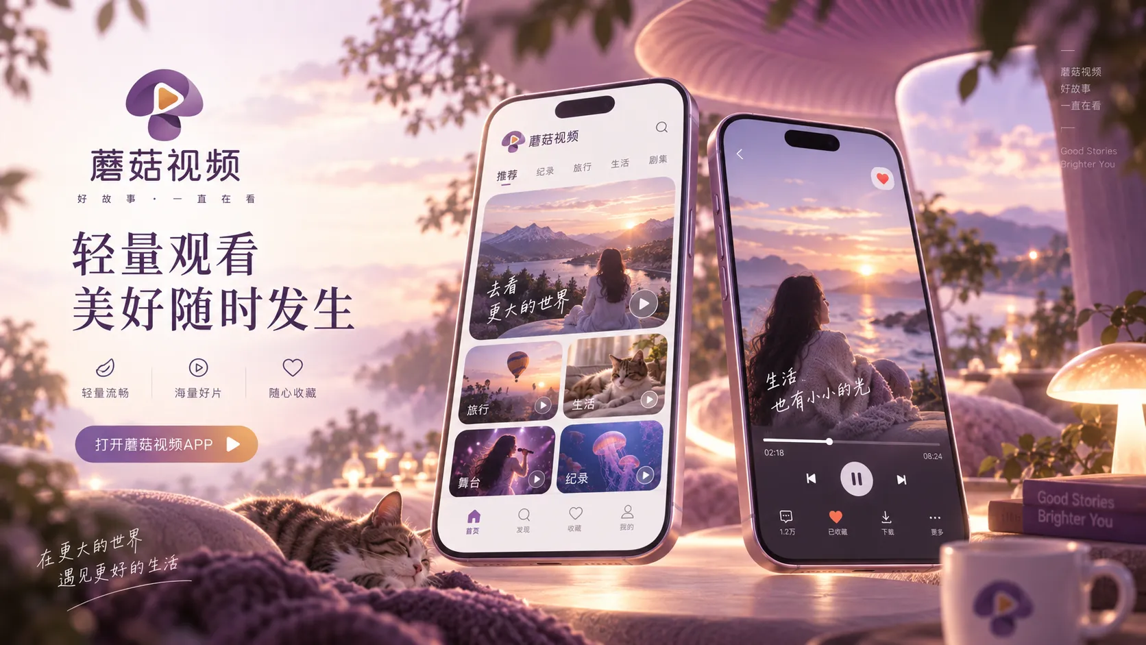 移动设备观看视频相关示意
