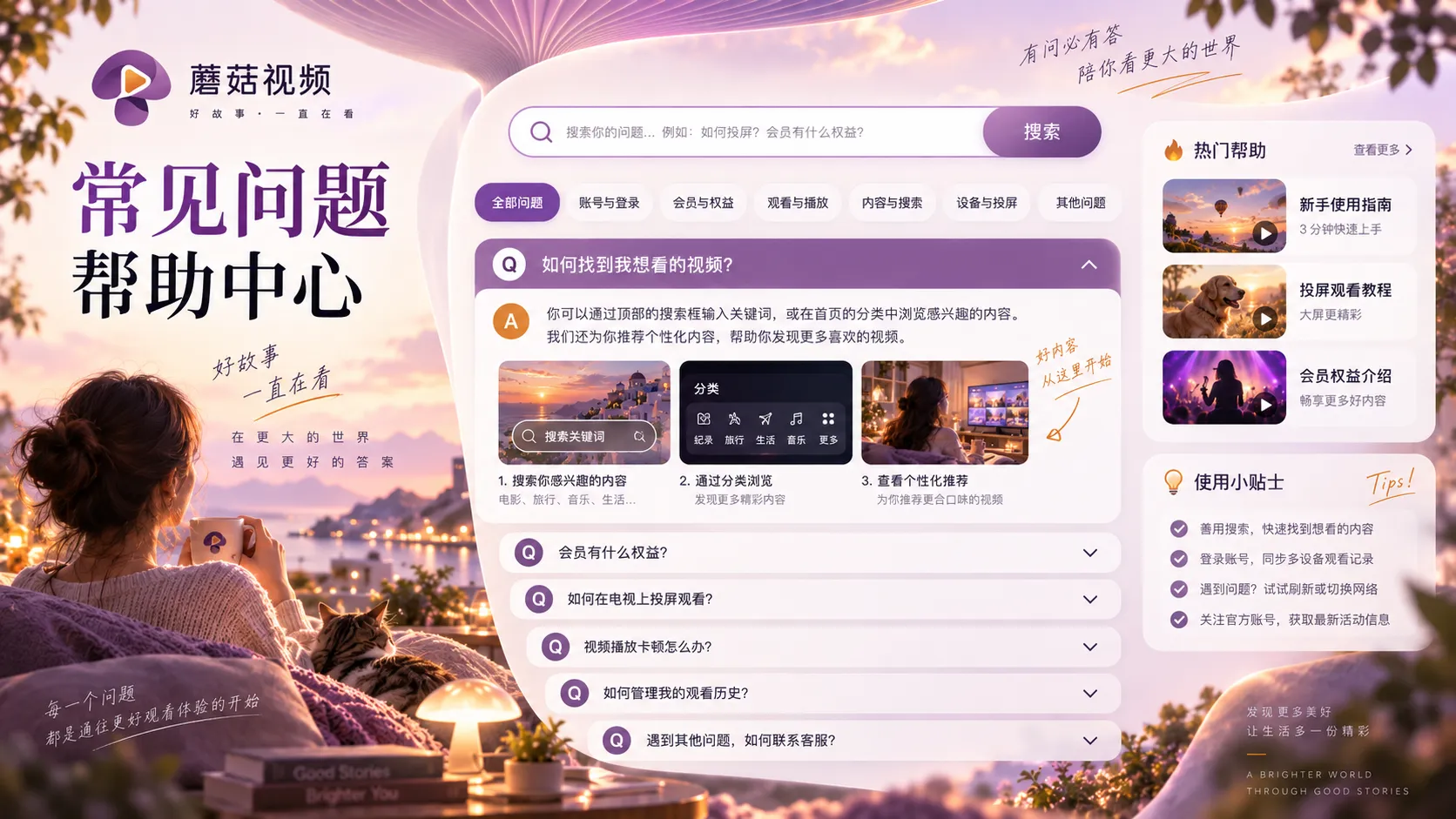 用户查阅常见问题的阅读场景